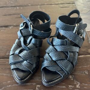Acne Black Textured Women's Sandals